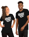 Protect Trans Kids T-Shirt with Groovy Type Font on front of Black Relaxed Fit T-Shirt
