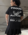 Proud to be AuDHD Graphic Tee Chrome Heart ADHD and Autism Pride Oversize Deep Drop Shoulder Tee Oversize Deep Drop Shoulder Tee - 190 GSM
