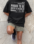 Proud to be Queer & Disabled Graphic Tee Disability Pride Oversize Deep Drop Shoulder Tee Oversize Deep Drop Shoulder Tee - 190 GSM