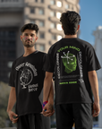 Decolonize your Mind Graphic Tee Streetwear Style on Black Oversize Deep Drop Shoulder Tee