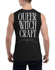 Queer Witchcraft Unholy Queer Pride on back of black Muscle Fit Relaxed Fit Tank Top Relaxed Fit Sleeveless Tank Top