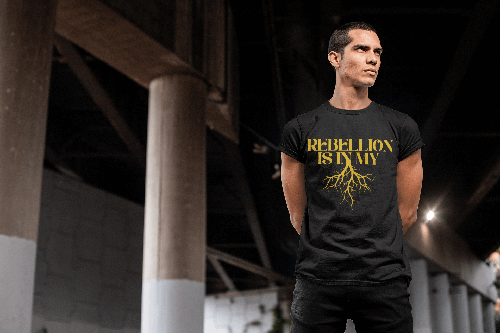 Black and Yellow Protest Tee Rebellion is in my Roots Relaxed Fit T-Shirt Relaxed Fit T-Shirt