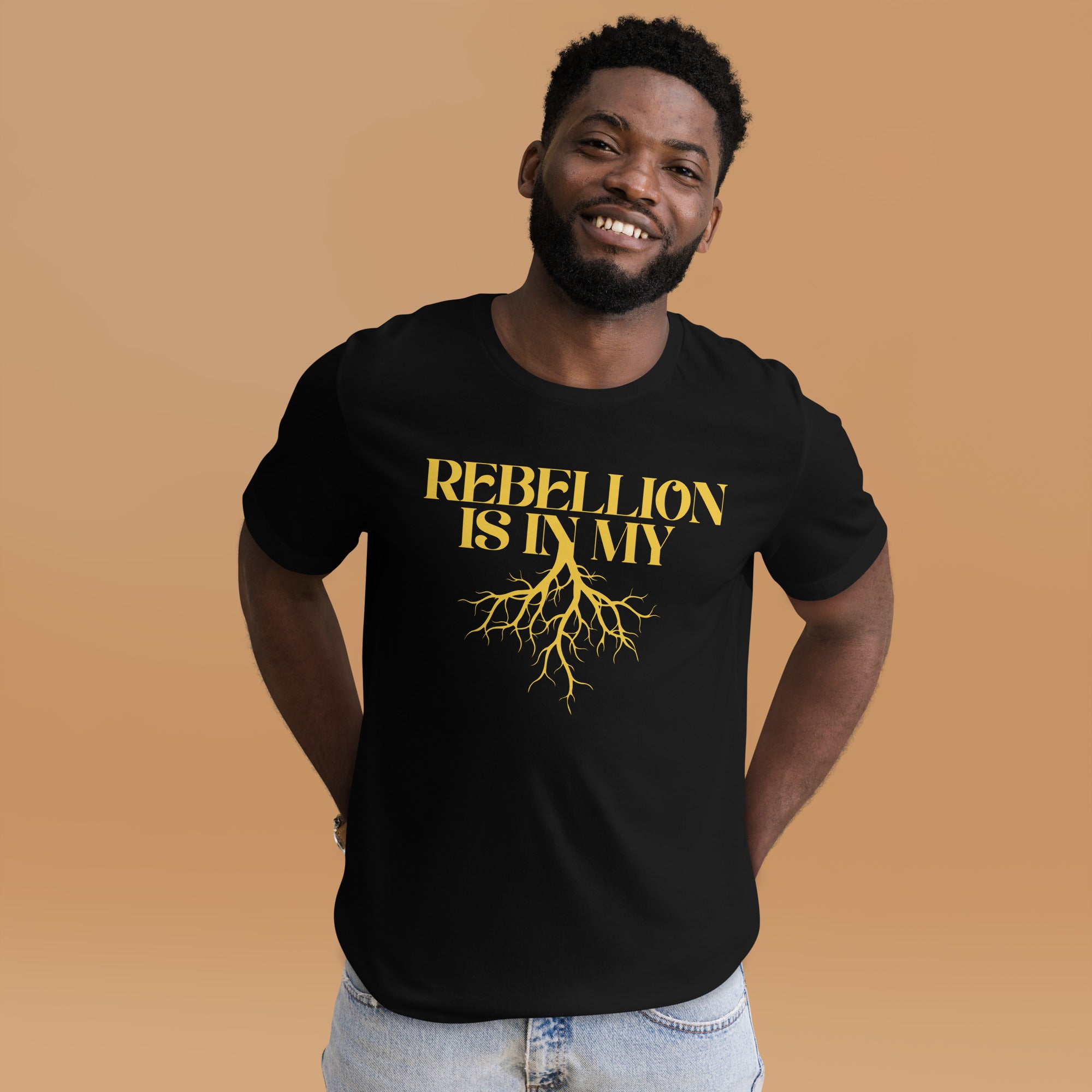 Black and Yellow Protest Tee Rebellion is in my Roots Relaxed Fit T-Shirt Relaxed Fit T-Shirt