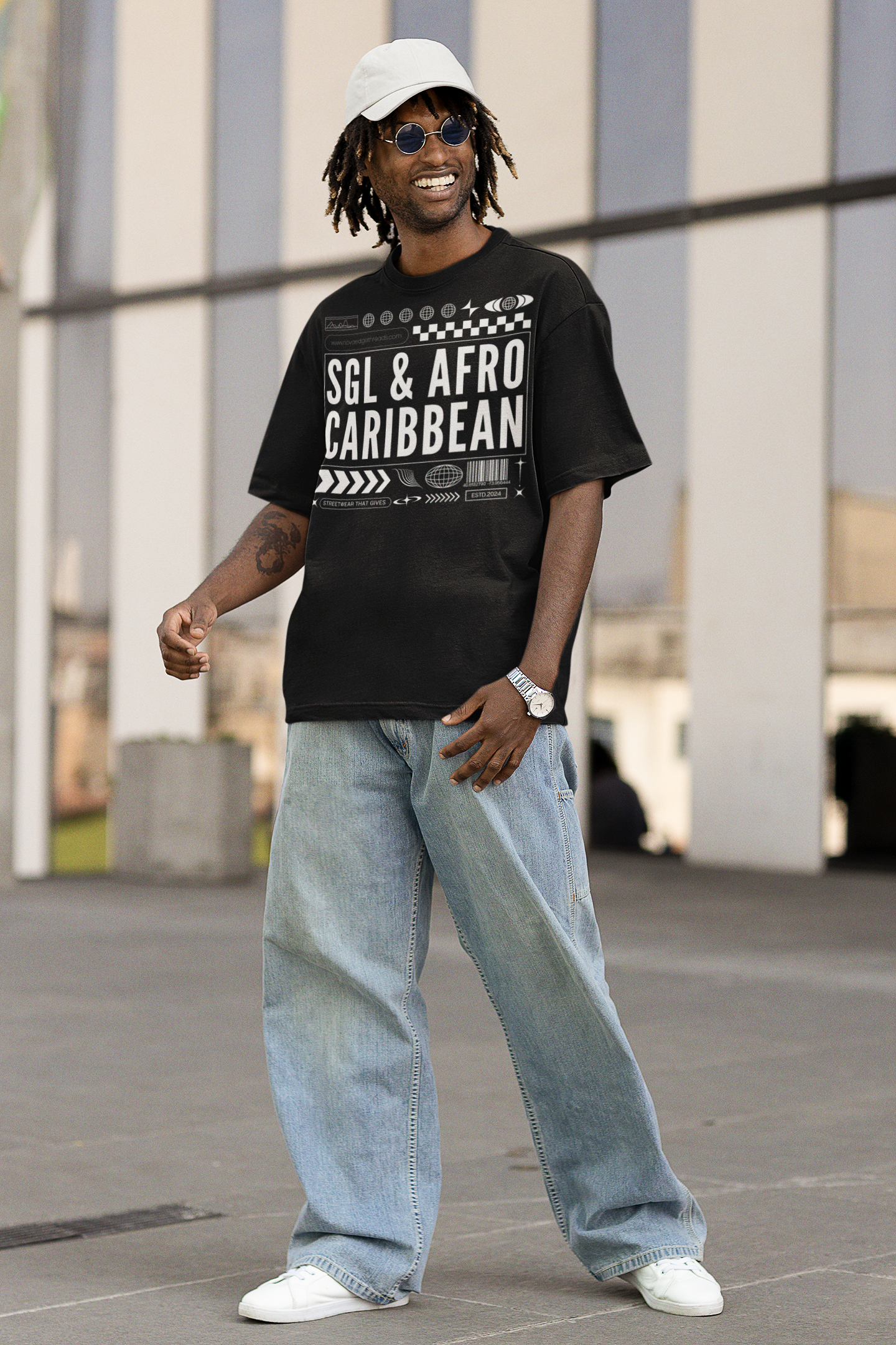 SGL & Afro Caribbean Pride T-Shirt SGL Pride Oversize Deep Drop Shoulder Tee Oversize Deep Drop Shoulder Tee - 190 GSM