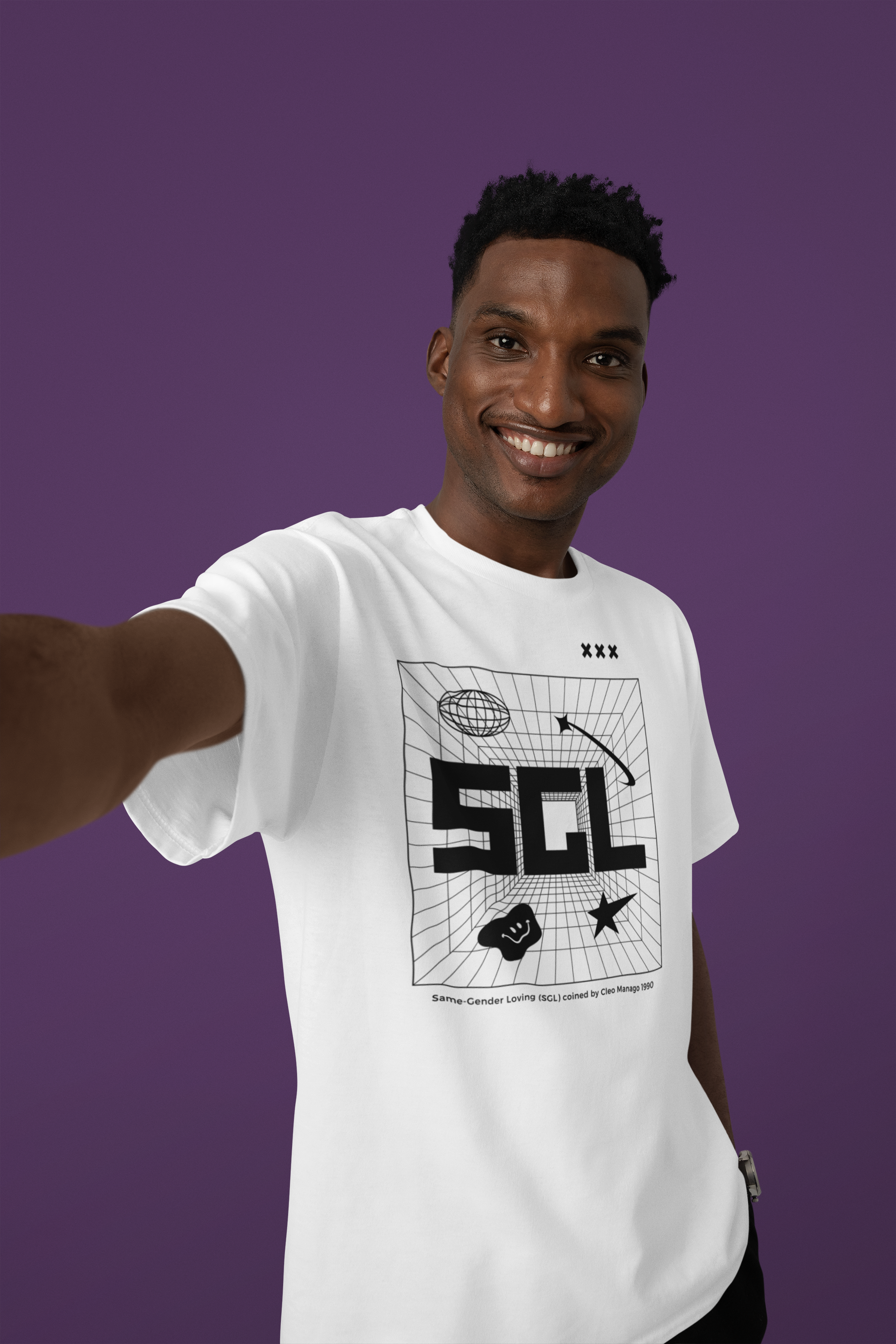 SGL Pride T-Shirt Same Gender Loving Black Pride White Oversize Deep Drop Shoulder Tee Oversize Deep Drop Shoulder Tee - 190 GSM