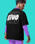 Stud Pride T Shirt Bubble Letter Graffiti Inspired Acid Wash Oversize T-Shirt Acid Wash Oversize T-Shirt