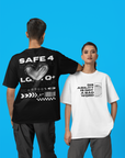 Safe for LGBTQ+ People Pride T-Shirt on Black Oversize Deep Drop Shoulder Tee Oversize Deep Drop Shoulder Tee - 190 GSM