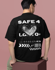 Same Gender Loving Intersectional Pride Graphic Tee Streetwear Fashion on Black Acid Wash Oversize T-Shirt - 250 GSM