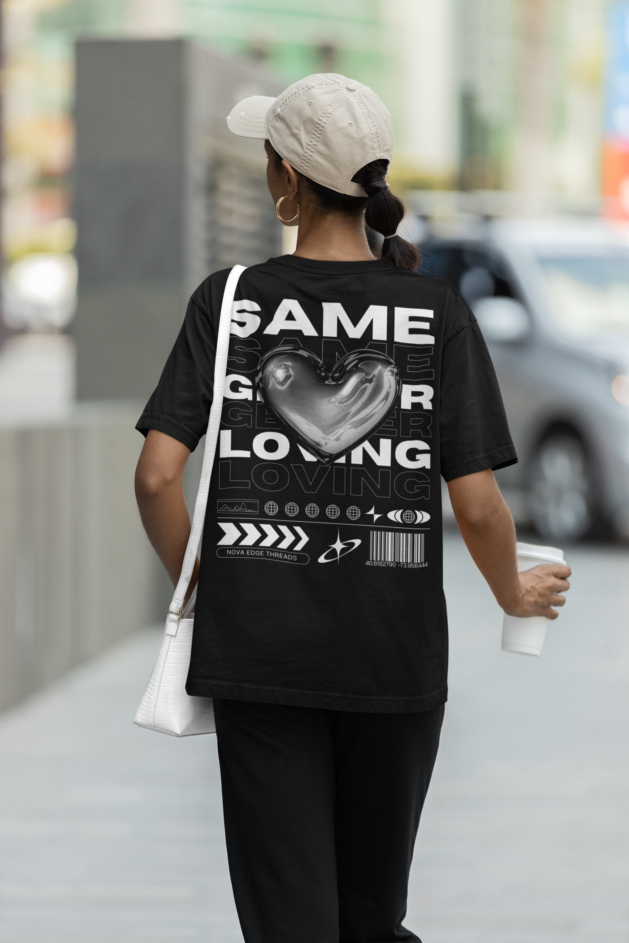 SGL Streetwear Graphic Tee Same-Gender Loving Black Pride T-Shirt Oversize Deep Drop Shoulder Tee Oversize Deep Drop Shoulder Tee - 190 GSM