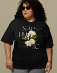 Sapphic Pride T-Shirt WLW Graphic Tee Black Oversize Deep Drop Shoulder Tee Oversize Deep Drop Shoulder Tee - 190 GSM