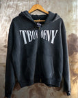 T Boy of NY Sweatshirt Boxing Aesthetic front of Zip-Through Boxy Fleece Hoodie Zip-Through Boxy Hoodie