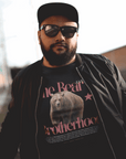 The Bear Brotherhood Gay Pride T-Shirt on front of Black Oversize Deep Drop Shoulder Tee Oversize Deep Drop Shoulder Tee - 190 GSM