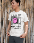 Camiseta con gráfico del orgullo gay chino Tongzhi en blanco, de gran tamaño y hombros caídos (190 g/m²)