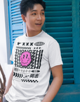 Camiseta con gráfico del orgullo gay chino Tongzhi en blanco, de gran tamaño y hombros caídos (190 g/m²)