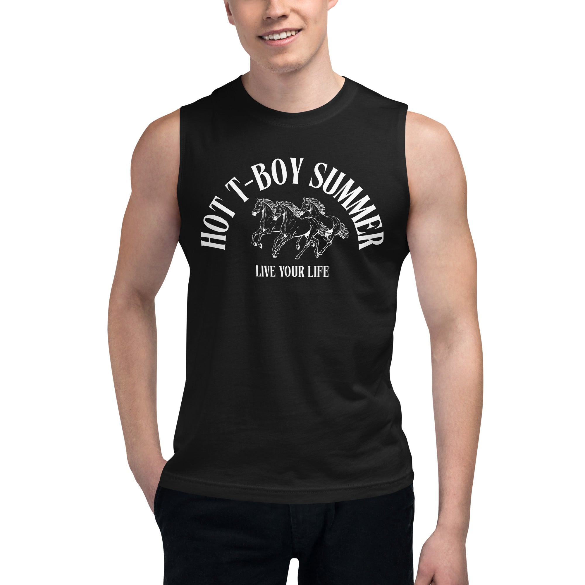 Hot T Boy Summer Live your Life Transmasc Pride Relaxed Fit Sleeveless Tank Top Relaxed Fit Sleeveless Tank Top