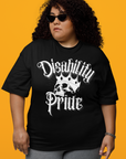 Disability Pride Punk Design Skull with Crown on front of Oversize Deep Drop Shoulder Tee Oversize Deep Drop Shoulder Tee - 190 GSM