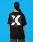 Camiseta gráfica de género X, moda urbana, camiseta holgada lavada con ácido negro, 250 g/m²