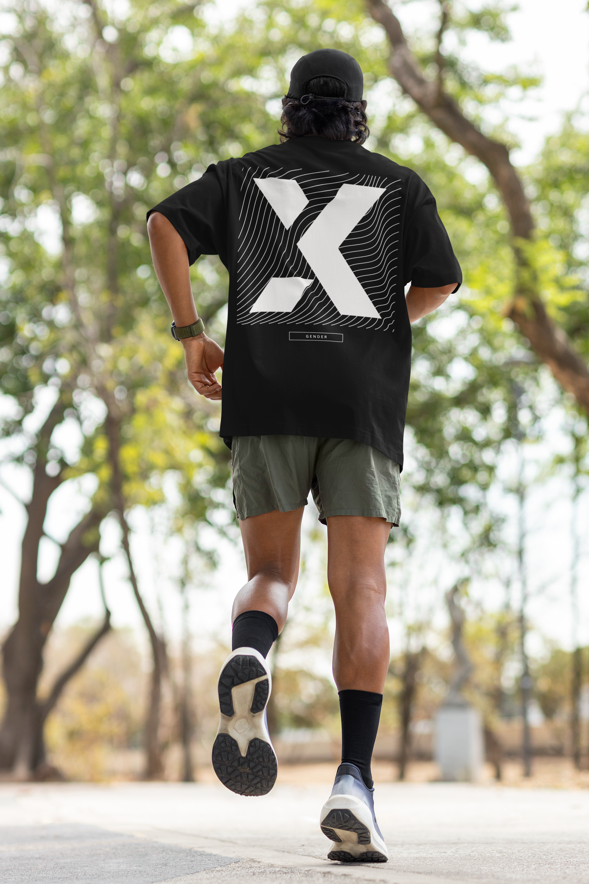 X Gender Graphic Tee Japanese Pride Black Oversize Deep Drop Shoulder Tee Oversize Deep Drop Shoulder Tee - 190 GSM