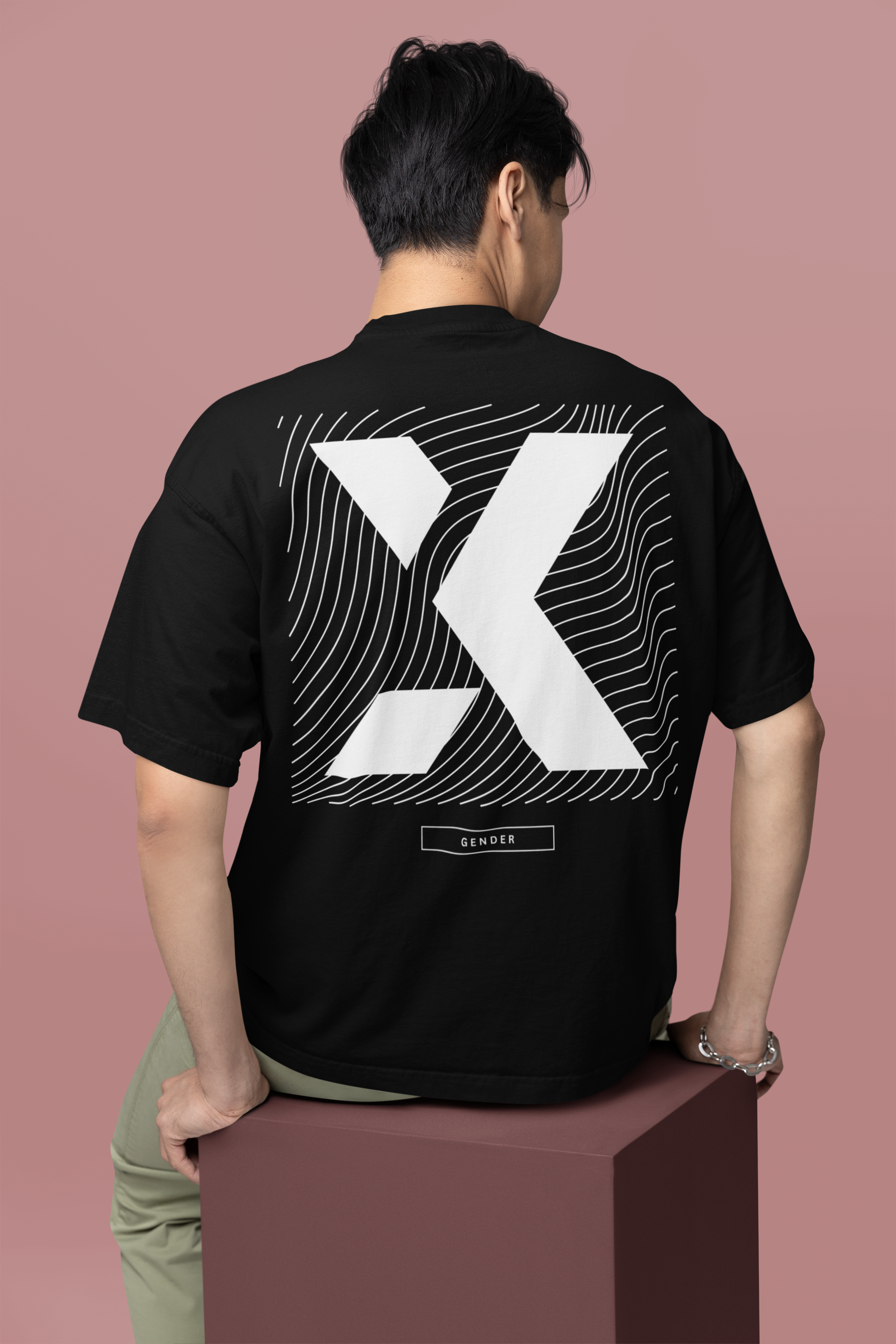 X Gender Pride Shirt Black Acid Wash Oversize T-Shirt Acid Wash Oversize T-Shirt