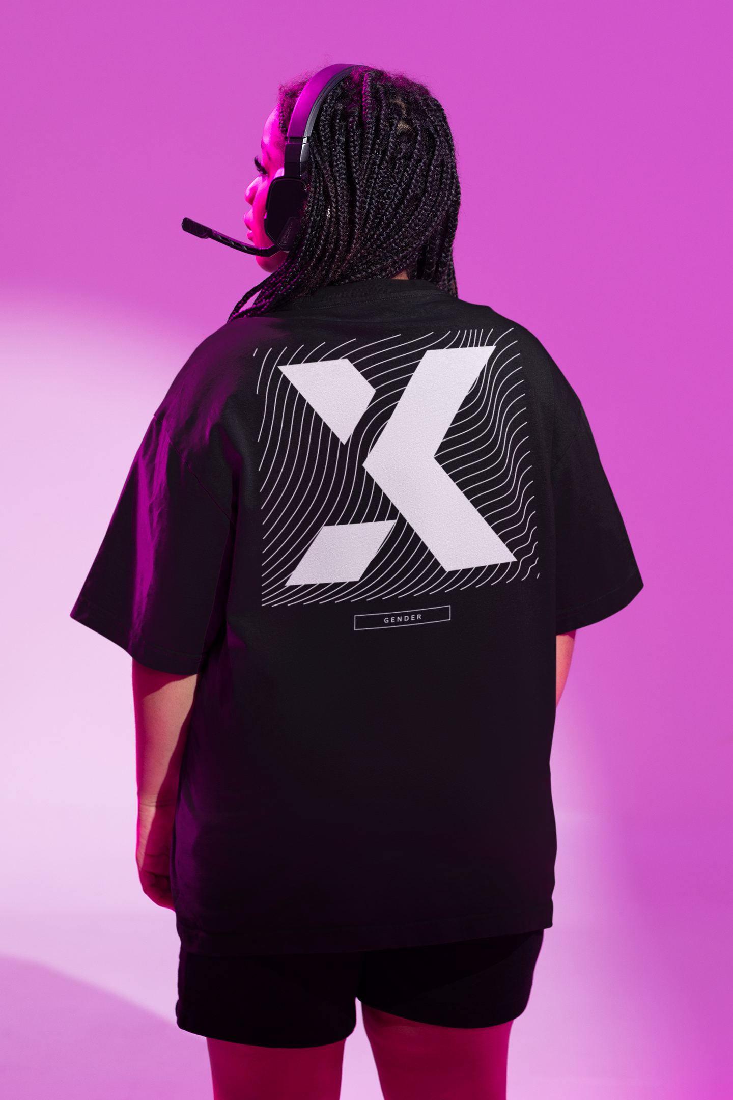 X Gender Pride Shirt Black Acid Wash Oversize T-Shirt Acid Wash Oversize T-Shirt
