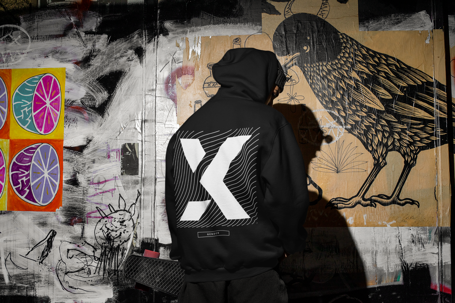 X Gender Non-Binary Pride or Enby Graphic Sweatshirt Gender Diversity Pride Eco Raglan Hoodie Eco Raglan Hoodie