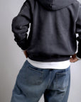 T Boy of NY Sweatshirt Boxing Aesthetic front of Zip-Through Boxy Fleece Hoodie Zip-Through Boxy Hoodie