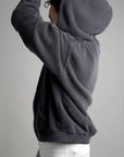 Trans King Graffiti Style Spray Paint with Crown Zip-Through Boxy Fleece Hoodie Zip-Through Boxy Hoodie