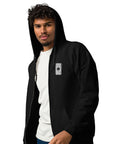 Asexual Pride Sweatshirt Ace of Spades Playing Card Embroidered on Black heavy blend zip hoodie Heavy Blend Zip Hoodie
