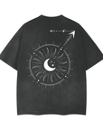 Demiboy Gender Symbol Design on Black Gray Vintage Wash Frayed T-Shirt Vintage Wash Frayed T-Shirt