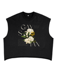 Gaysian Pride Tank Vintage Flowers on Black French Terry Boxy Tank Top French Terry Boxy Tank Top