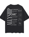 Allyship Graphic Tee Steps to get Started on Black Oversize Deep Drop Shoulder Tee Oversize Deep Drop Shoulder Tee - 190 GSM