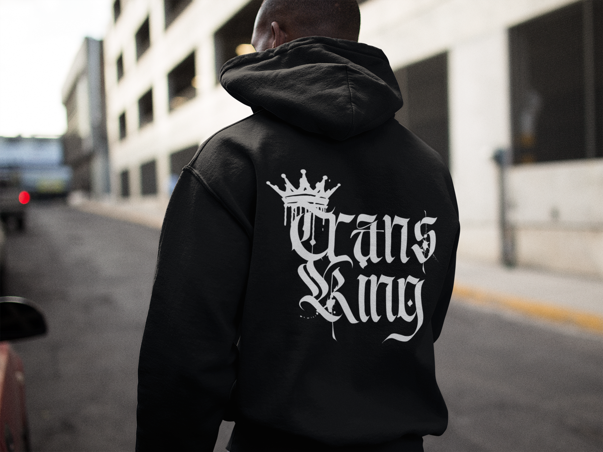 Trans King with a Crown Spray Paint Graffiti Style Hoodie Trans Pride Eco Raglan Hoodie Eco Raglan Hoodie