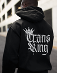 Trans King with a Crown Spray Paint Graffiti Style Hoodie Trans Pride Eco Raglan Hoodie Eco Raglan Hoodie