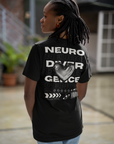 Neurodivergence Graphic Tee Chrome Heart Streetwear Fashion Disability Pride Black Oversize Deep Drop Shoulder Tee - 190 GSM