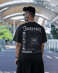 Unapologetically Intersex Japanese Streetwear Style on back of Black Oversize Deep Drop Shoulder Tee Oversize Deep Drop Shoulder Tee - 190 GSM