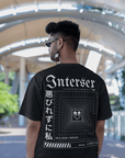 Unapologetically Intersex Japanese Streetwear Style on back of Black Oversize Deep Drop Shoulder Tee Oversize Deep Drop Shoulder Tee - 190 GSM