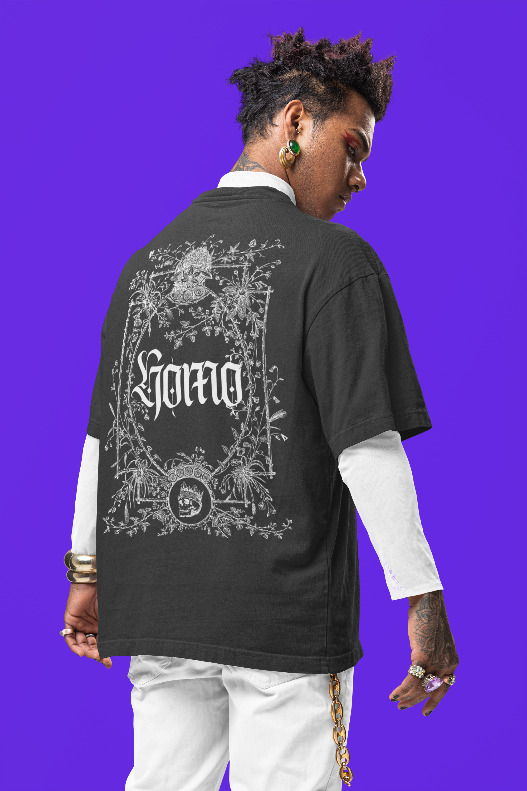 Homosexual Gothic Shirt Memento Mori Gay Pride Vintage Wash Frayed T-Shirt Vintage Wash Frayed T-Shirt