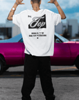 NYC Top Gay Pride on White Oversize Deep Drop Shoulder Tee Oversize Deep Drop Shoulder Tee - 190 GSM