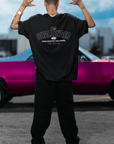 Top Competitor Non Binary Division on back of Black Oversize Deep Drop Shoulder Tee Oversize Deep Drop Shoulder Tee - 190 GSM