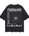 Nádleehi Two-Spirit Pride Navajo Nation Graphic Tee on Black Oversize Deep Drop Shoulder Tee Oversize Deep Drop Shoulder Tee - 190 GSM