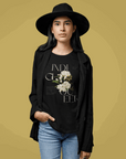 Indigiqueer Pride Vintage Flower Design on front of Black Relaxed Fit Sleeveless Tank Top