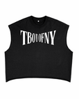 T Boy of NY Boxing Aesthetic front of Black French Terry Boxy Tank Top French Terry Boxy Tank Top