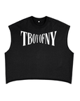 T Boy of NY Boxing Aesthetic front of Black French Terry Boxy Tank Top French Terry Boxy Tank Top