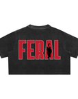 Feral Femme Club Red Lesbian & Trans Pride Snow Washed Crop Top Snow Washed Crop Top