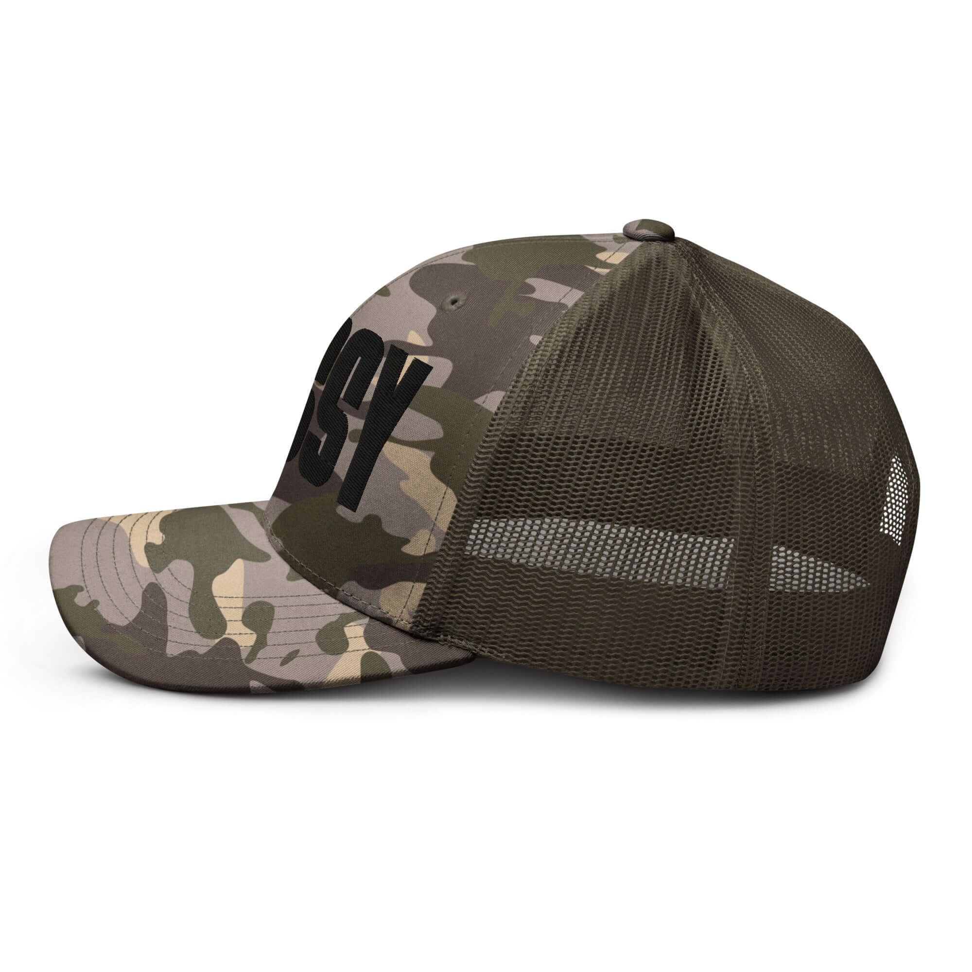 Bussy Cat Club Gay Pride Trans Pride Camouflage trucker hat Retro Trucker Hat