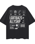 LGBTQIA2S+ Allyship Streetwear Style Front Graphic Tee Oversize Deep Drop Shoulder Tee - 190 GSM