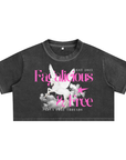 Fagalicious & Free Graphic Tee Black Pink Pegasus Bisexual Pride Snow Washed Crop Top Snow Washed Crop Top