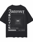 Unapologetically Intersex Japanese Streetwear Style on back of Black Oversize Deep Drop Shoulder Tee Oversize Deep Drop Shoulder Tee - 190 GSM