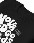Nova Edge Threads Nostalgic Typo Graphic Tee on front of Black Relaxed Fit T-Shirt Relaxed Fit T-Shirt