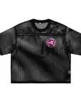 Daddy Dom Club Mesh Tee with Pink Leather Daddy Hat See-through Boxy Net T-shirt See-through Boxy Net T-Shirt